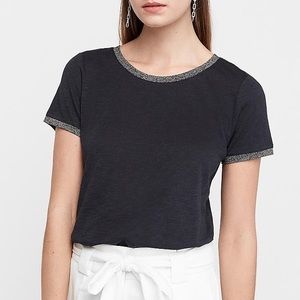Express navy blue slub tee large